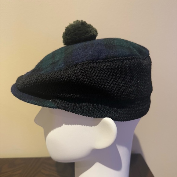 Autocap Newsboy Cap Cabbie Hat Golf Black Green Blue Tartan Pom Made In Scotland - Picture 4 of 6